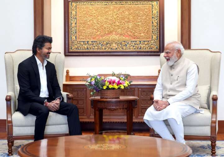 Tamil Nadu CM Vijay Meets PM Modi in Delhi; Raises Mekedatu Dam and State Anthem Issues