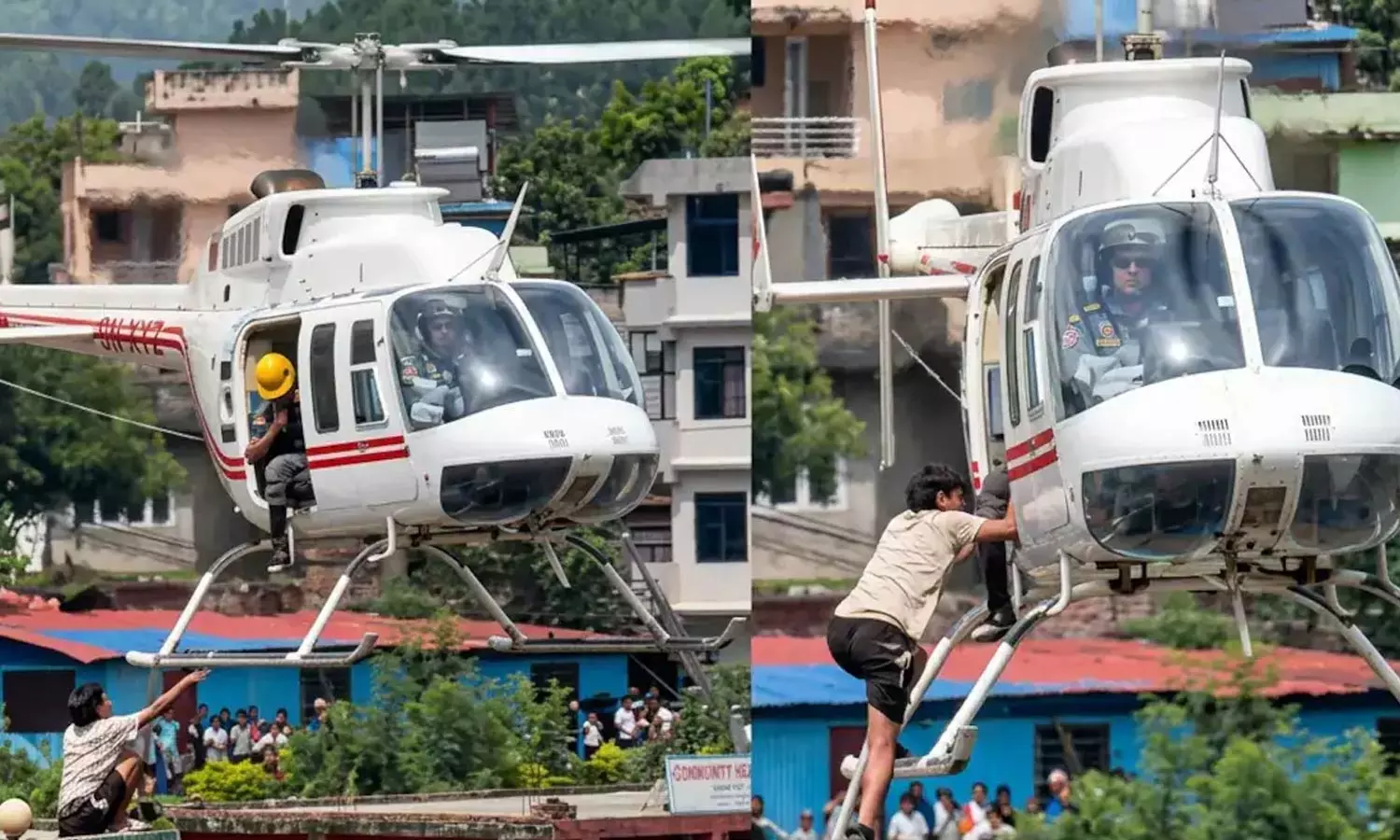Nepal Floods: Helicopter Crew Bravely Rescues Stranded Boy