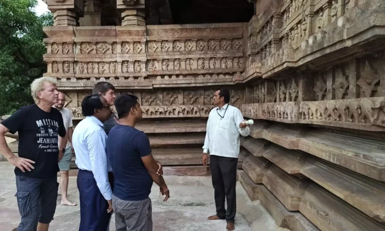 German Tourists Visit Historic Ramappa Temple in Mulugu