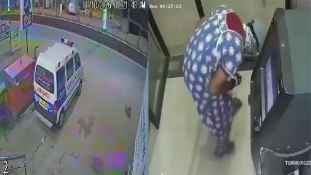 Ambulance-borne thieves wearing nighties target ATM in Telangana..