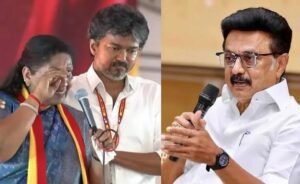 TVK complains to EC over Stalin’s remarks against its Dharapuram candidate Sathyabama..